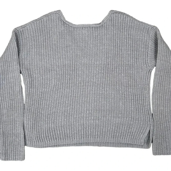 Wild Fable Women's V-Neck Rib Knit Pullover Sweater Gray Size XLarge - Picture 2 of 6